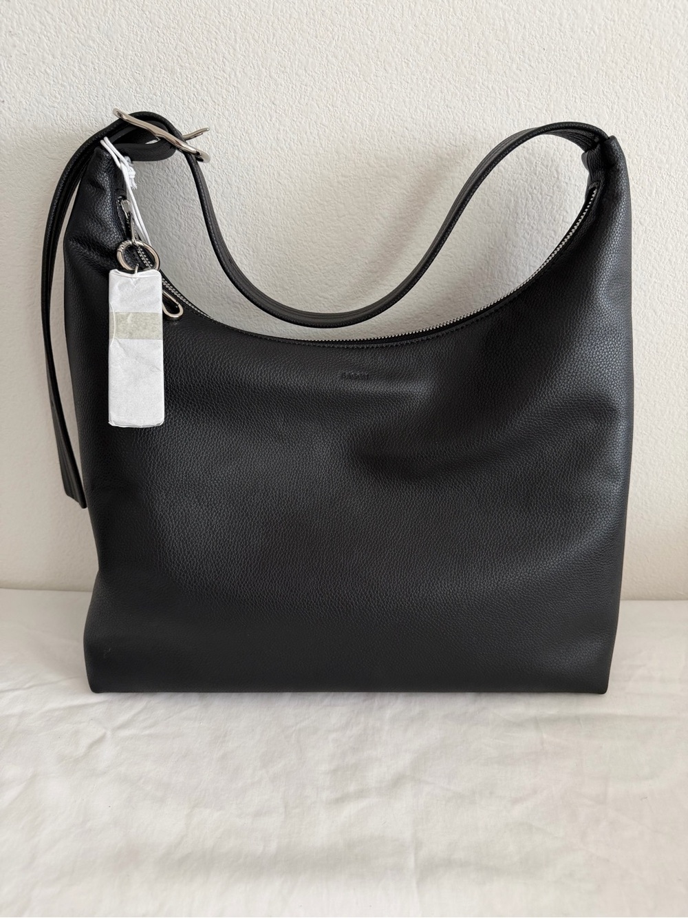 Baggu Recycled Leather Shoulder Bag in Black